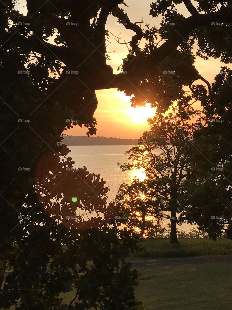 Sunset at Fort Gibson lake in Oklahoma