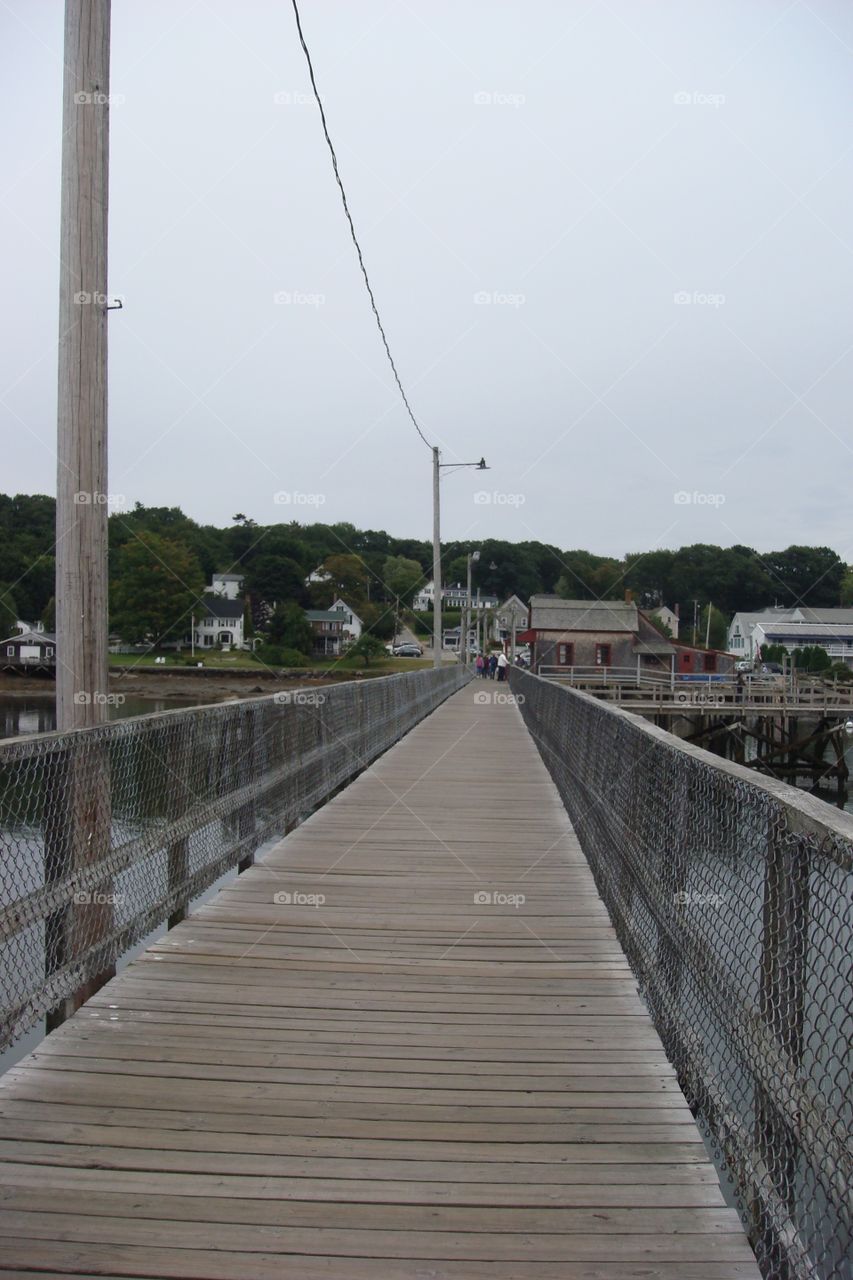 Boothbay Harbor bridge. Bridge crossing Boothbay Harbor in Maine