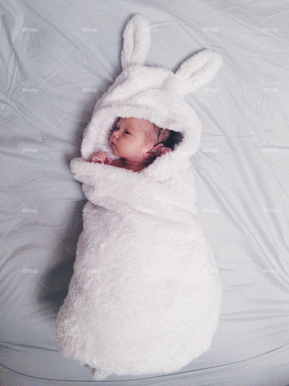 Baby girl portrait . Baby after bathing 