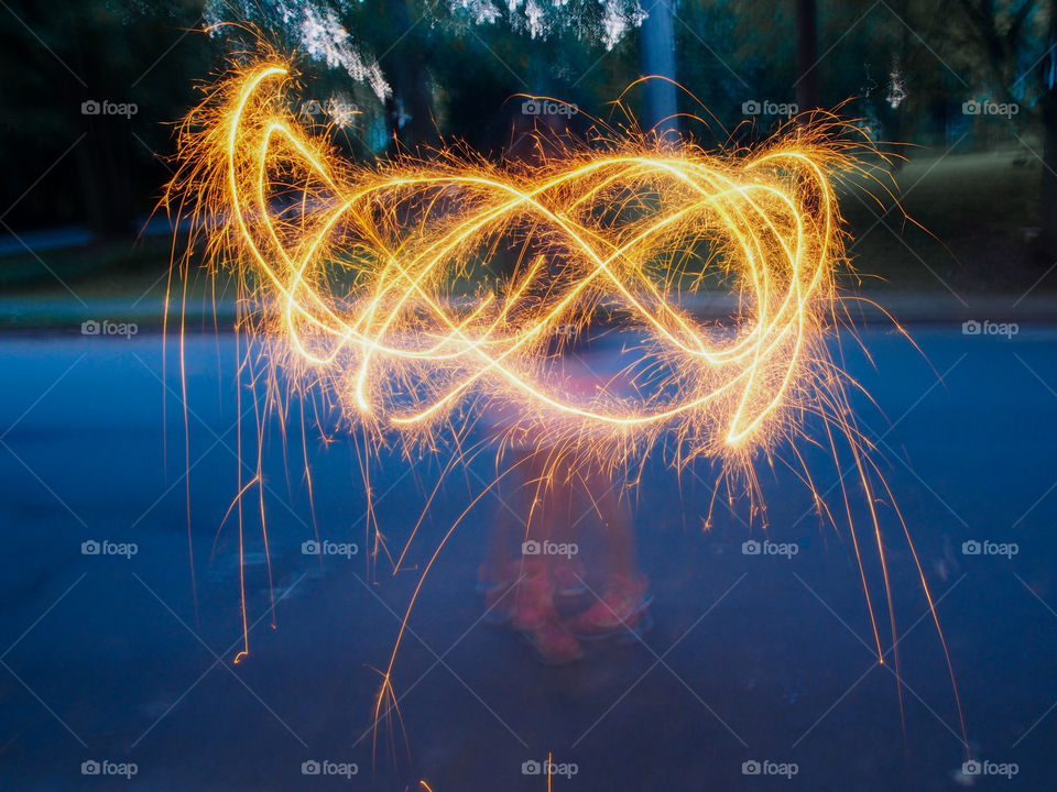 Pattern made with sparklers 