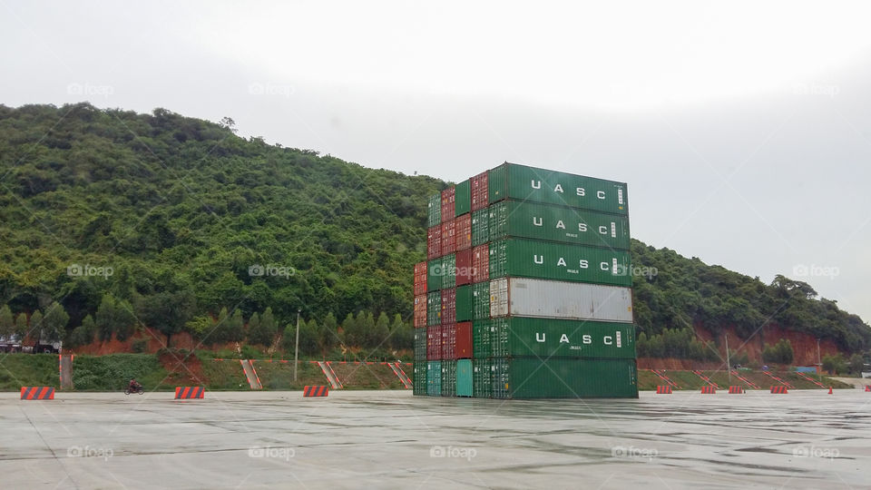 Stack of containers