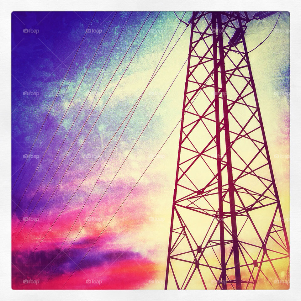 electricity artistic blue red by inmacasado
