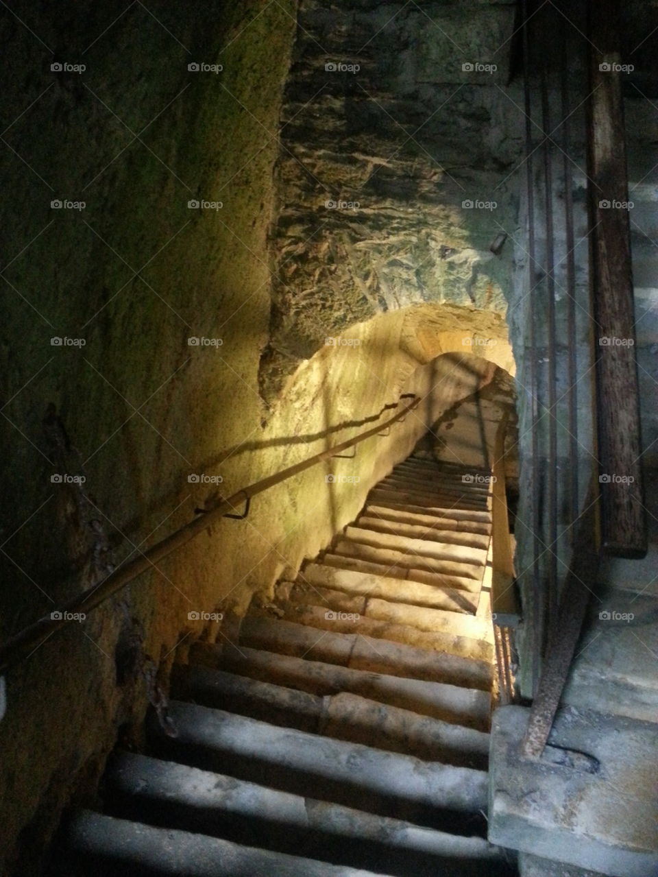 Stairs inside Bouillon Castle, Belgium