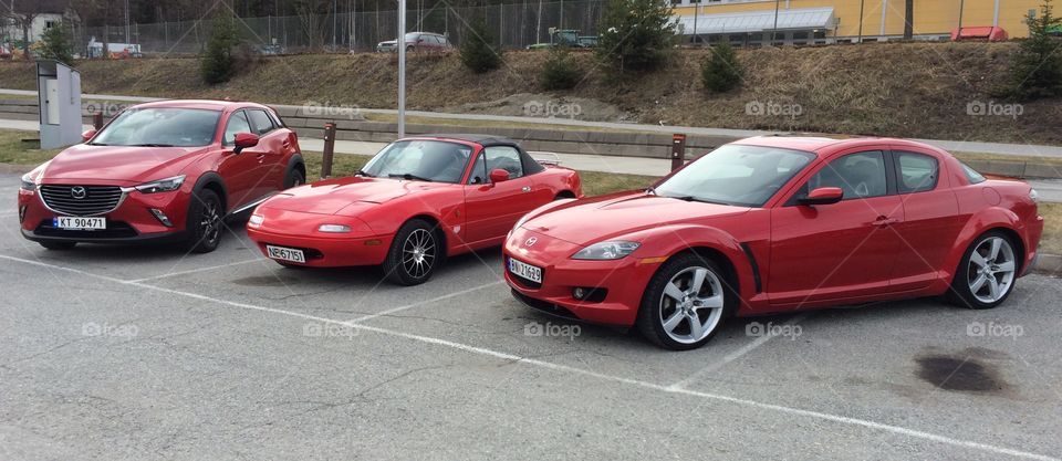 3 red Mazda