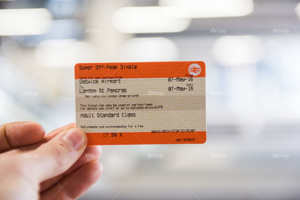 Train ticket from Gatwick airport to London St Pancras.