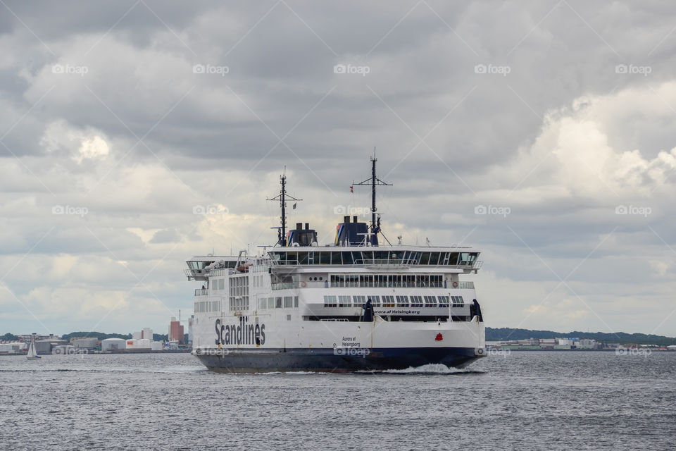 Ferry from Scandlines trafficing Helsingborg Sweden to Helsingör Denmark.