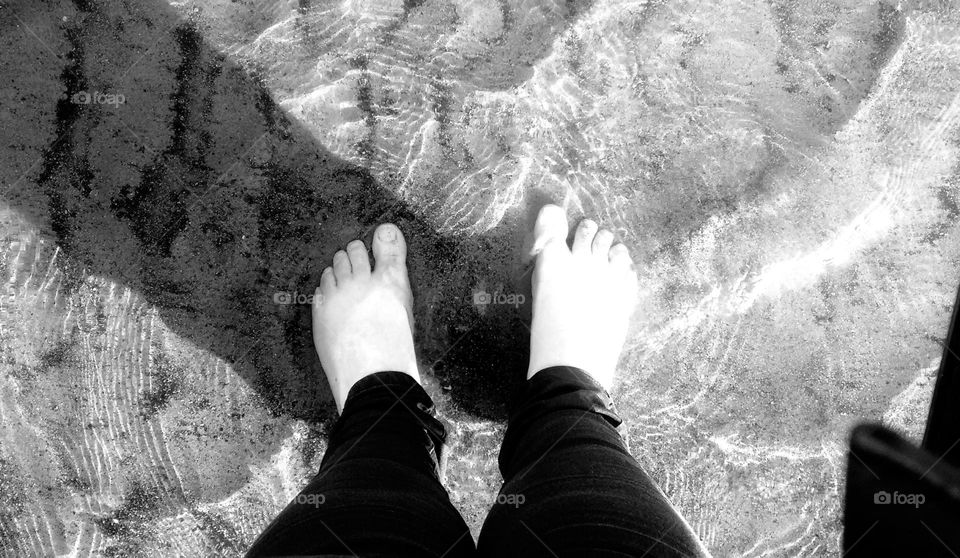 feet in the sea