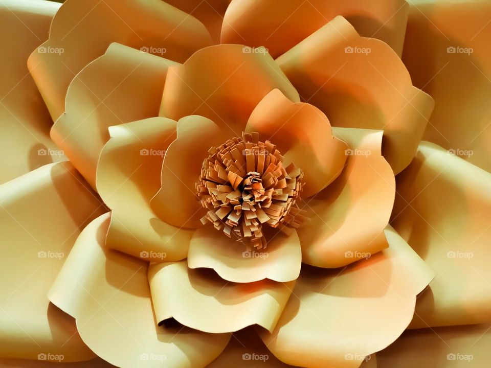 Gold color paper flower