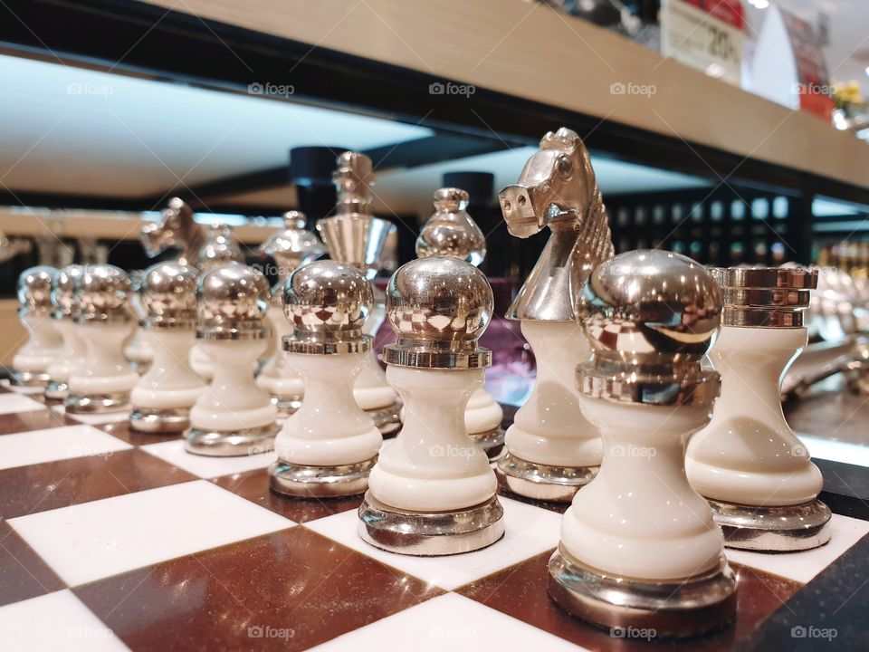 An elegant chess and piece board