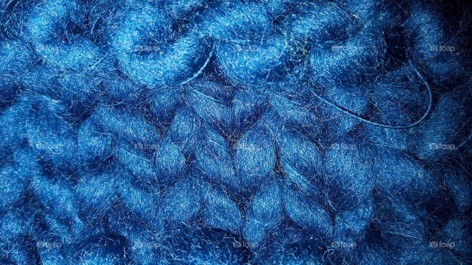 Blue Knitted Chunky Wool