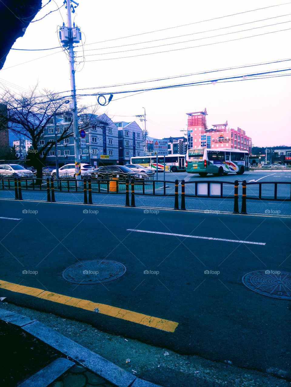 The Tongdosa Terminal In South Korea and The Bus that Just arrive Inside the terminal.