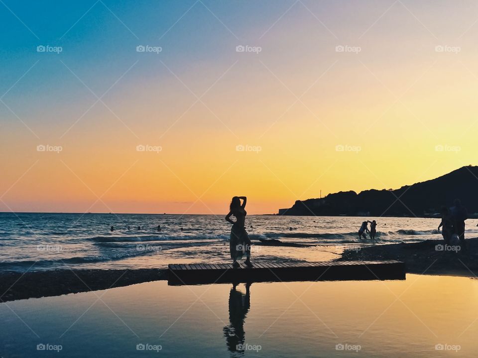 Sunset girl. Picture taken on the beach at sunset 