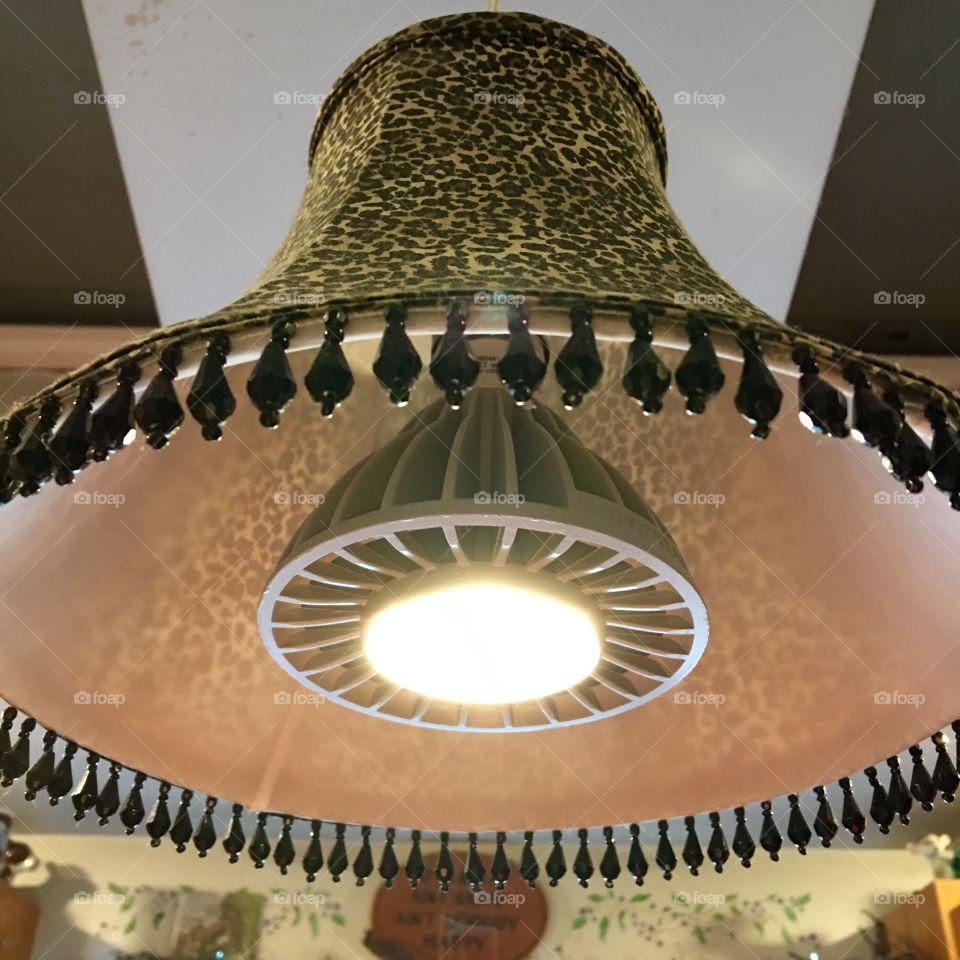 Energy Saving LED Bulb In Leopard Lamp

I have this LED light hanging over my Oak Chopping Block in my kitchen. Extremely bright, using very little energy!