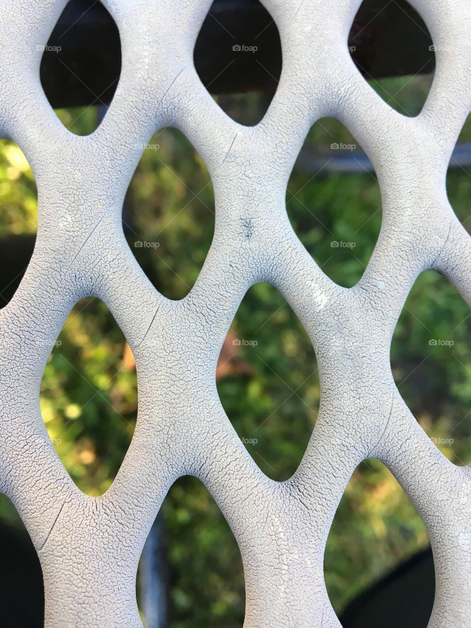 Closeup of a park bench