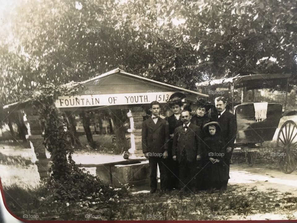 Old picture At the Fountain of Youth 