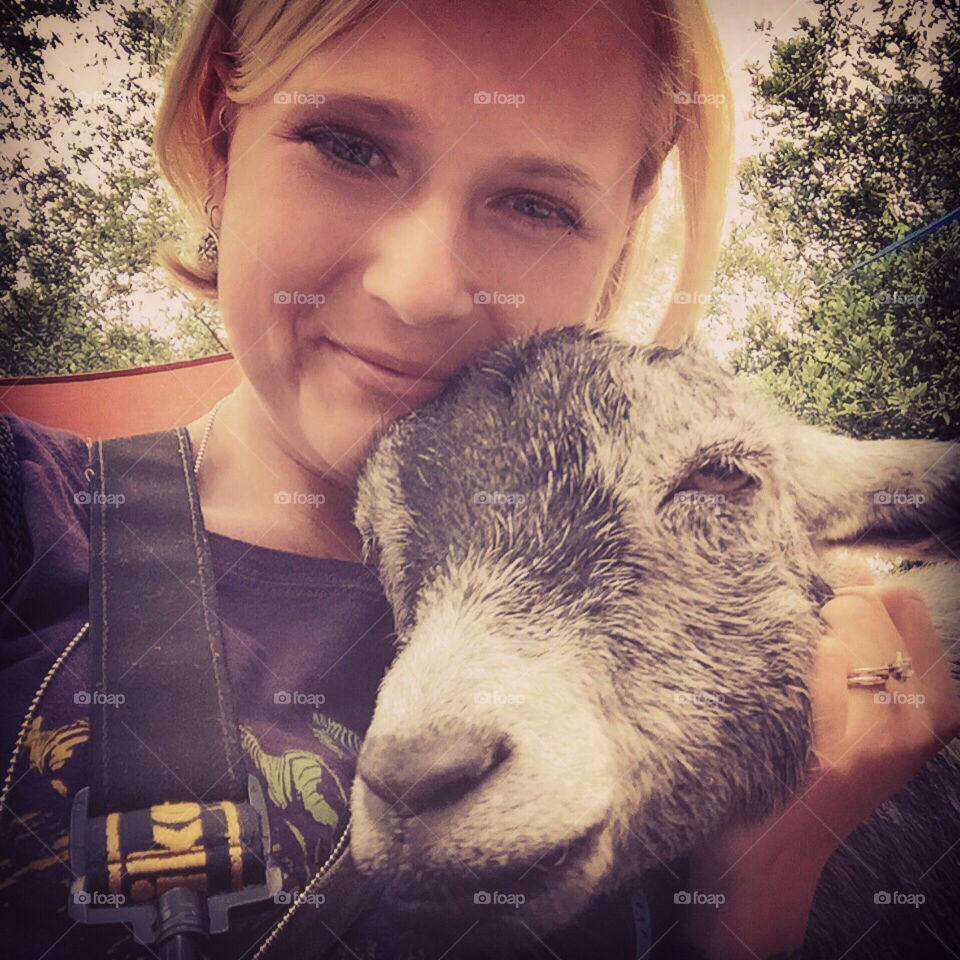 Pygmy goat selfie