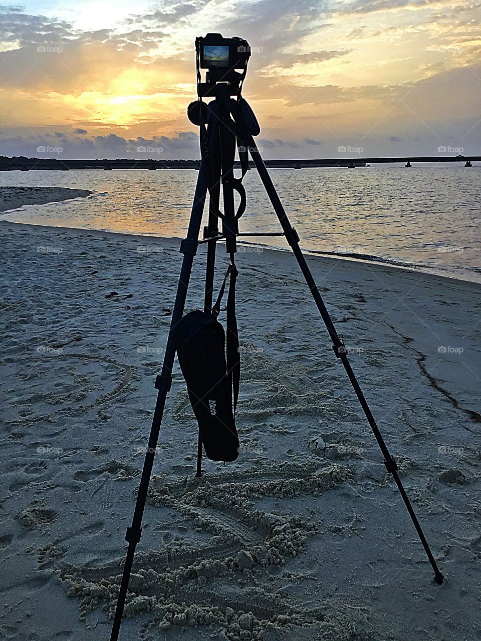 All set up to capture the first light of the day -
Sunrise over the ocean - One thing I love most about sunrise, is how it resembles hope and the promise of adventure.