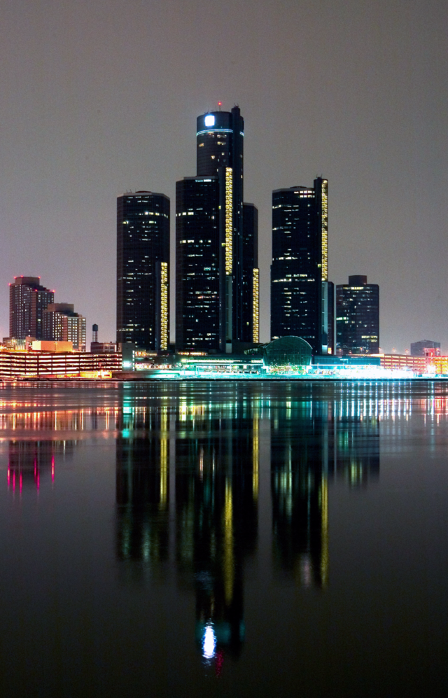 city night skyline detroit mic