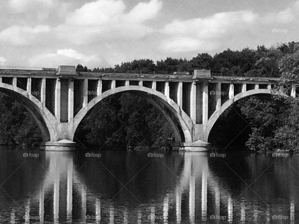 Bridge with reflection in Rappahannock River