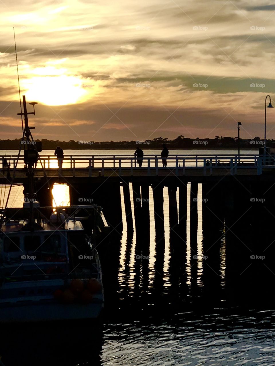 Beautiful sunset reflections with the San Remo Jetty 