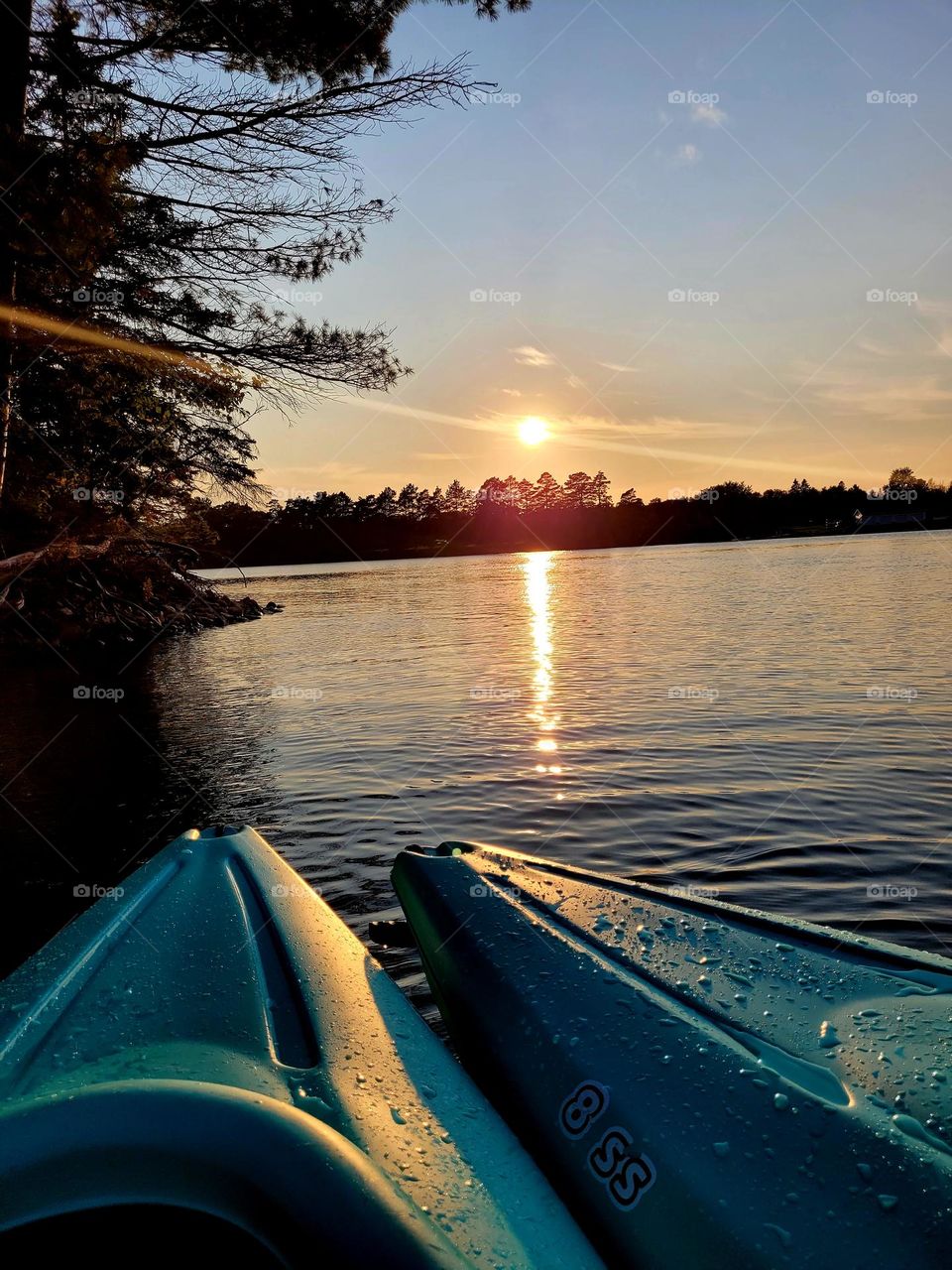 Kayaking at sunset