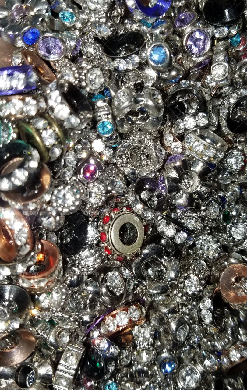 rhinestone studded beads