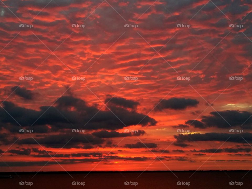 Vibrant color sky at sunset