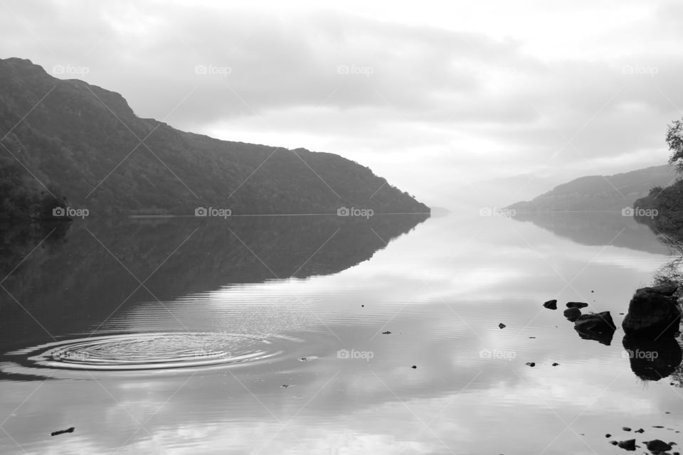Ripples in the water on Loch Lomond, Scotland.