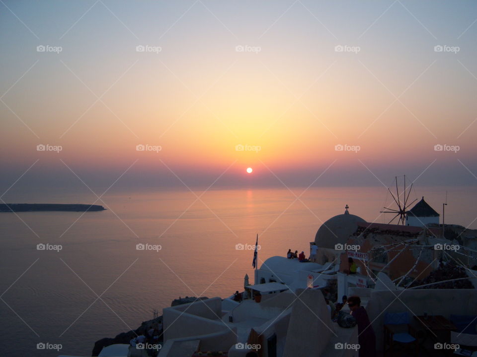 Sunset in Santorini, Greece