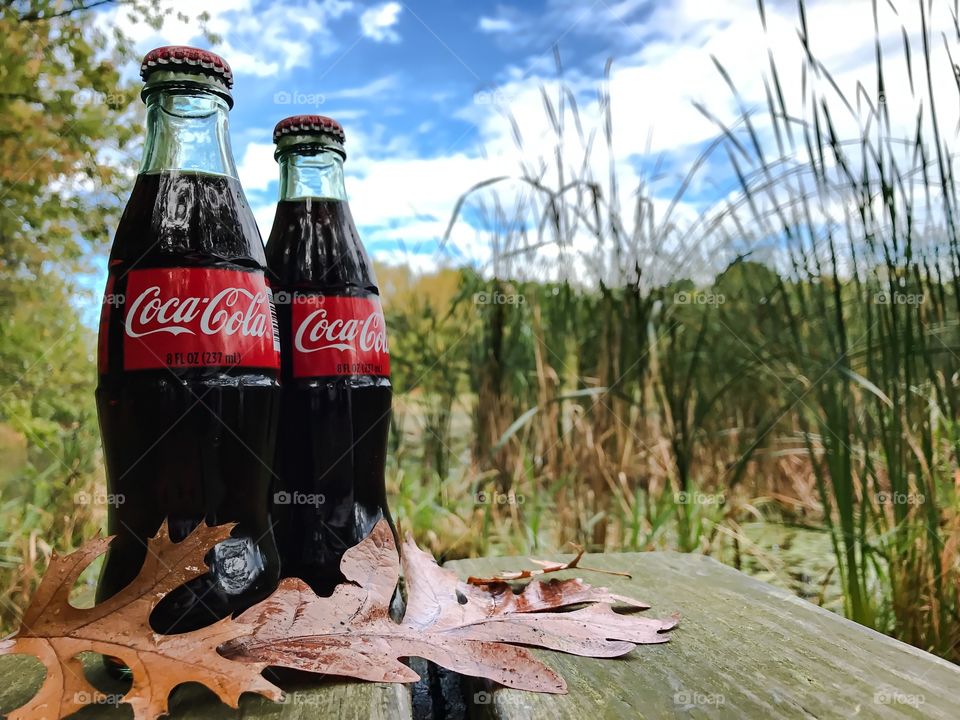 Coke on a bench