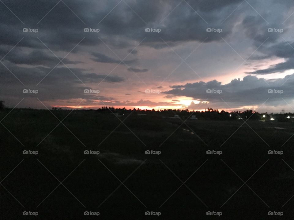 sunset with beautiful clouds