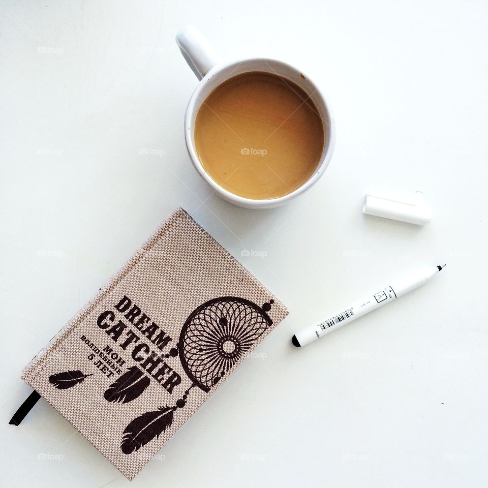 Coffee and notebook 