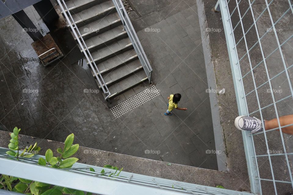 street photography showing a photo with different height levels on a building