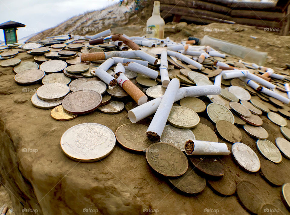 Kind of respectation for spirit on the road in upcountry Russia