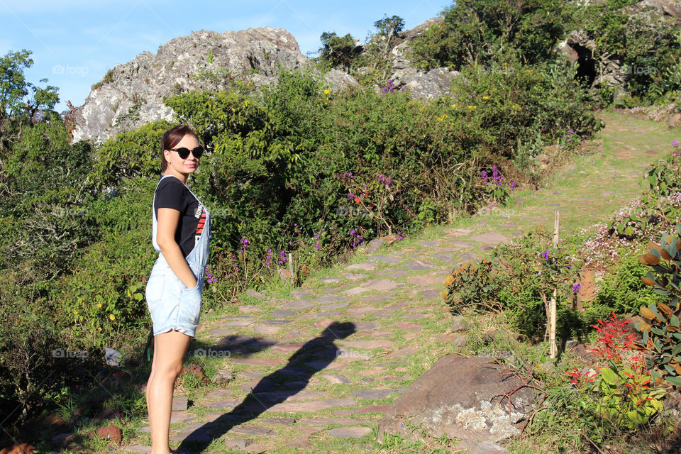 Woman walking in nature