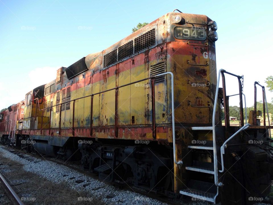 abandoned rusty train locomotive