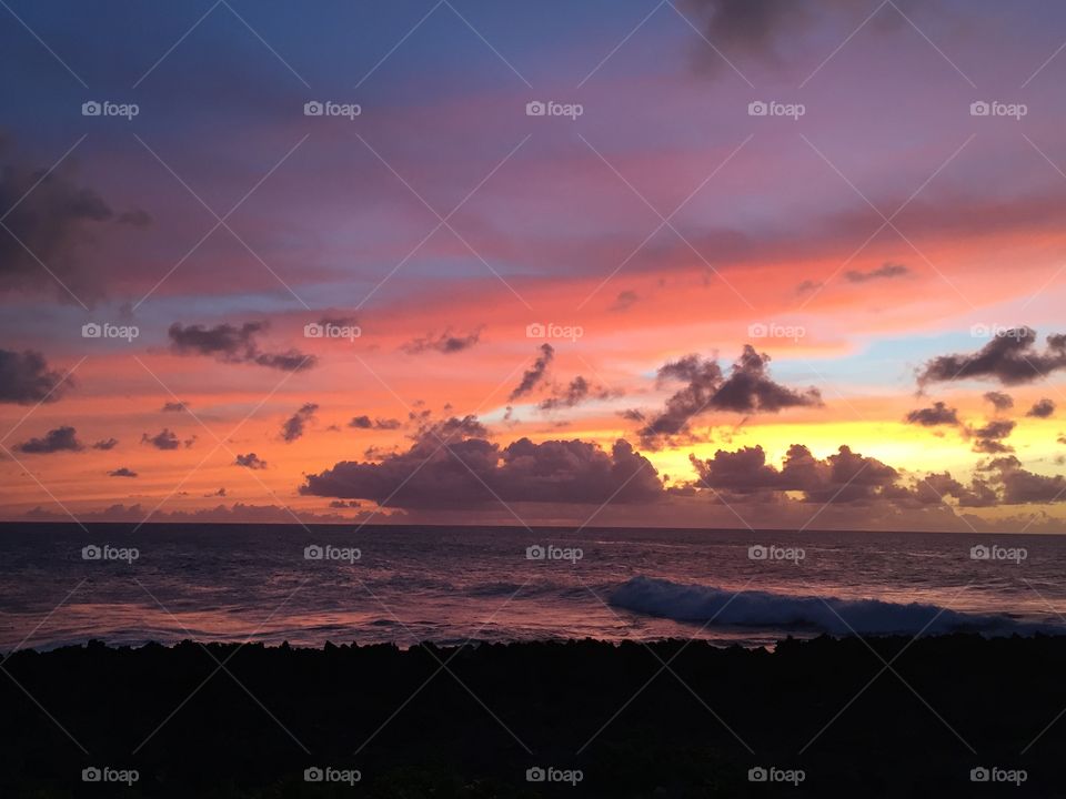 Hawaii Sunset. On our honeymoon. Stop on the north shore. Taken on an iPhone no filters added.