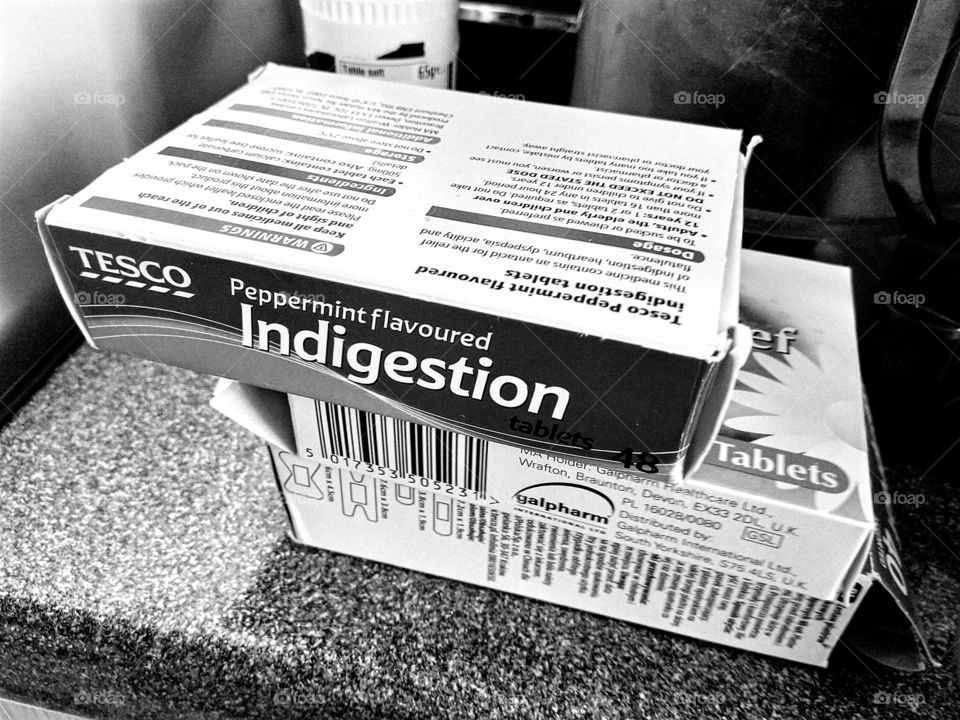 boxes of random medication that's laying around