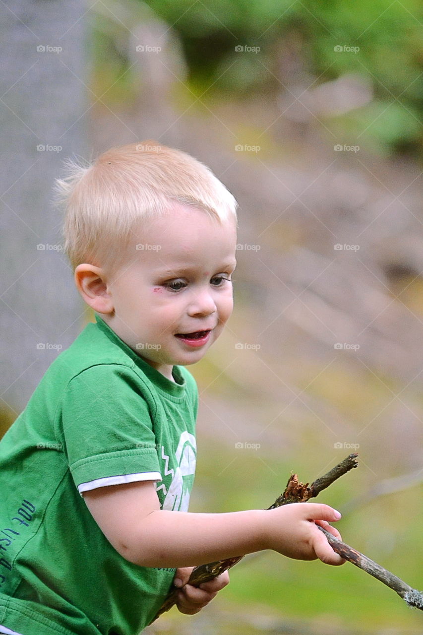 Happy playing toddler