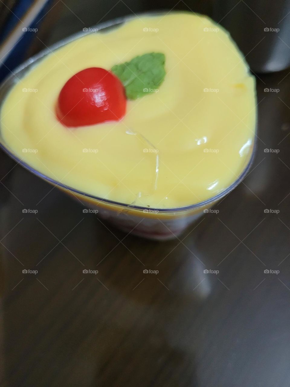 delicious mixed fruit pudding at a bakery shop in indore india