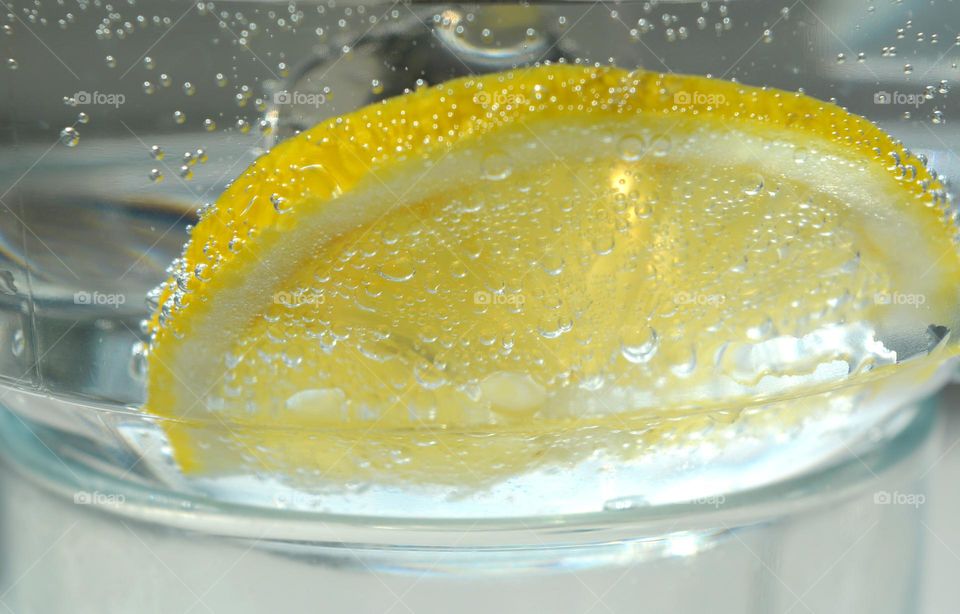 water with lemon beautiful texture background