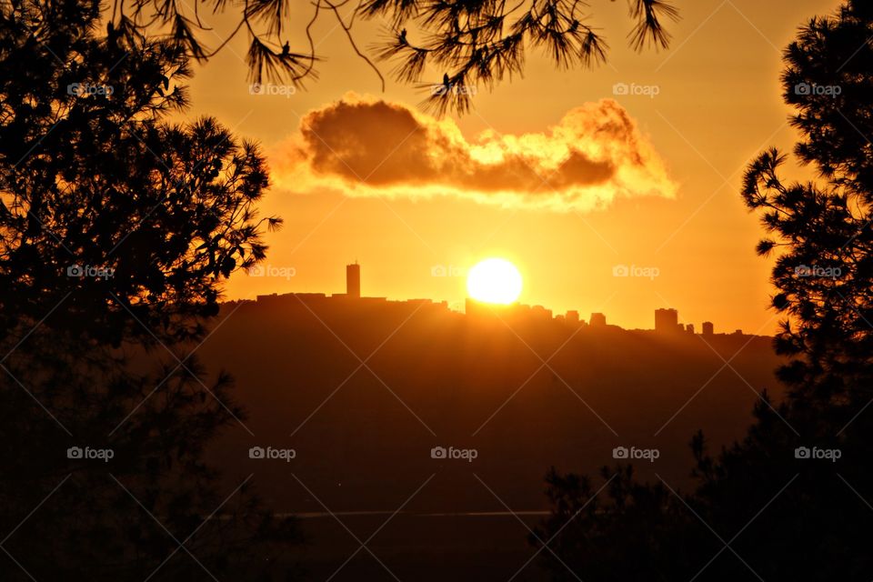 The last moment of the golden sunset.