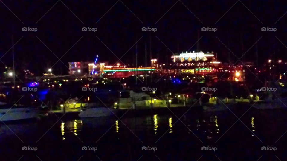 water reflection. night