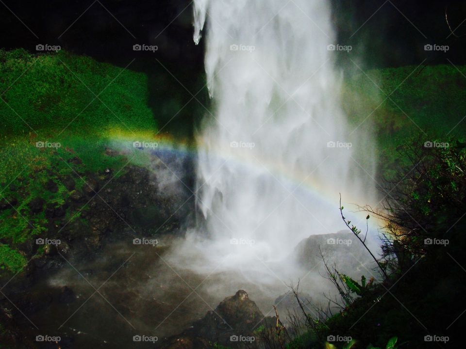 Waterfall with rainbow