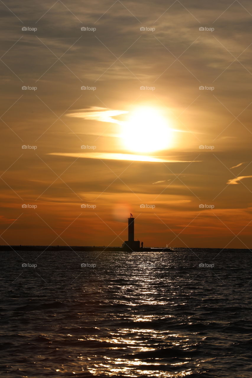 Sunrise Waukegan harbor 