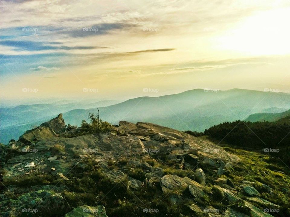 Sunlight on mountain