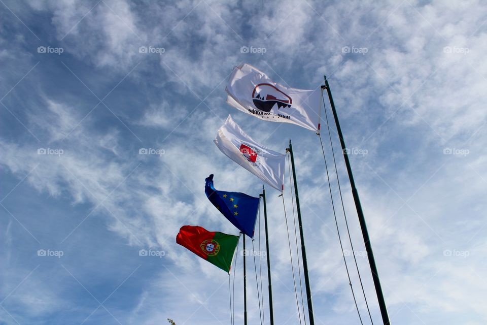 Flags in the Blue Sky, EU, UE, Flag 