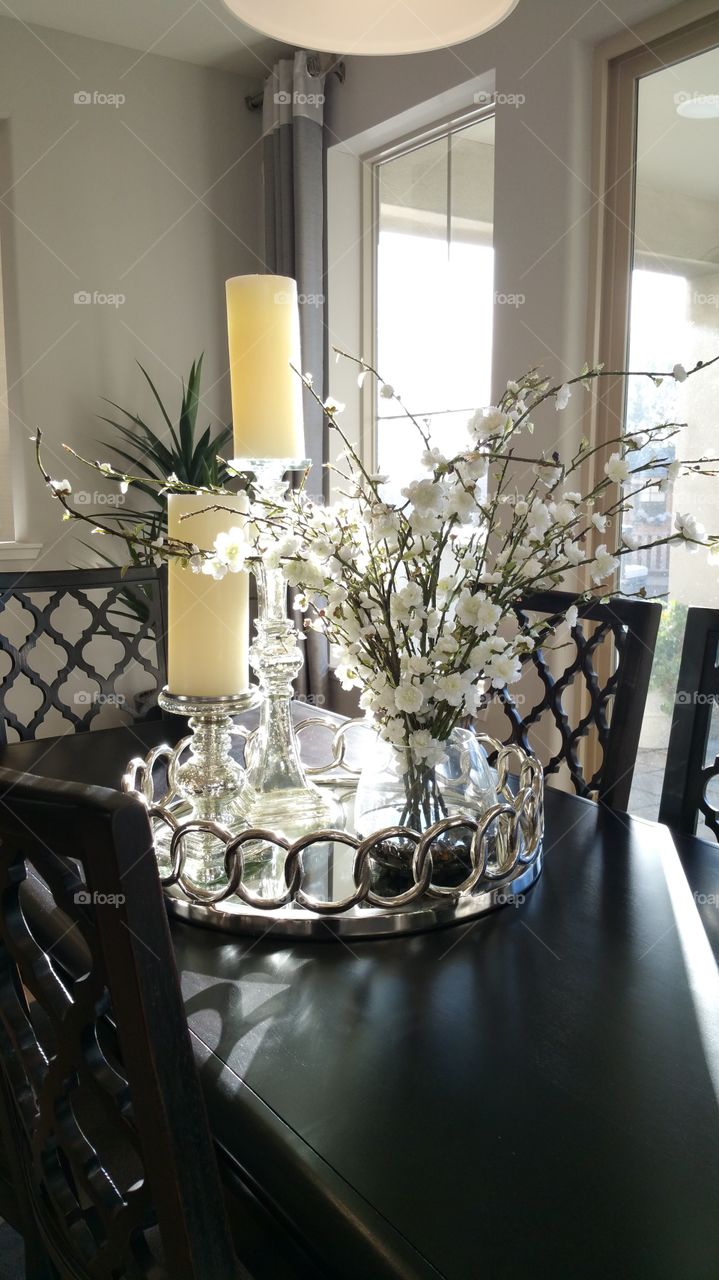 Elegant Floral Dining Table Scene