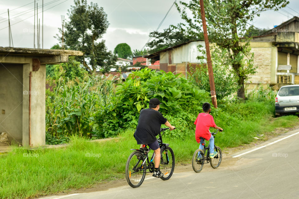 Youngsters enjoying bicycle ride, post lockdown