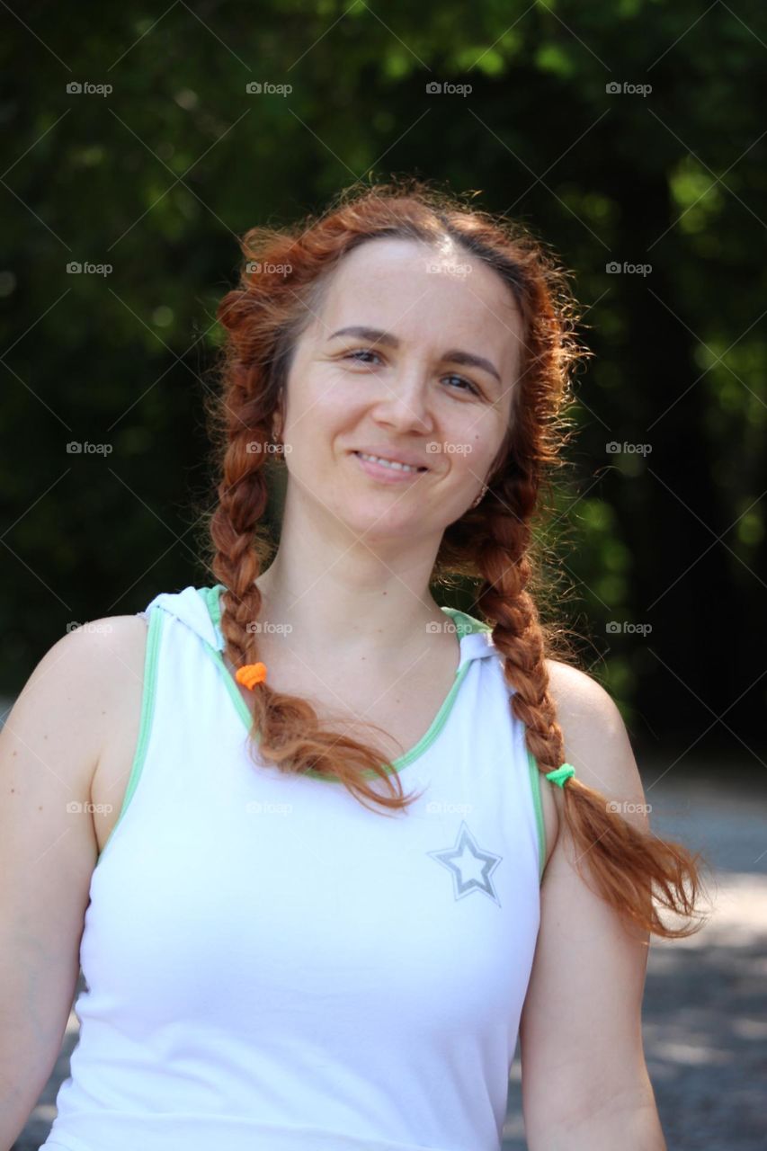 Portrait of a middle-aged Caucasian woman